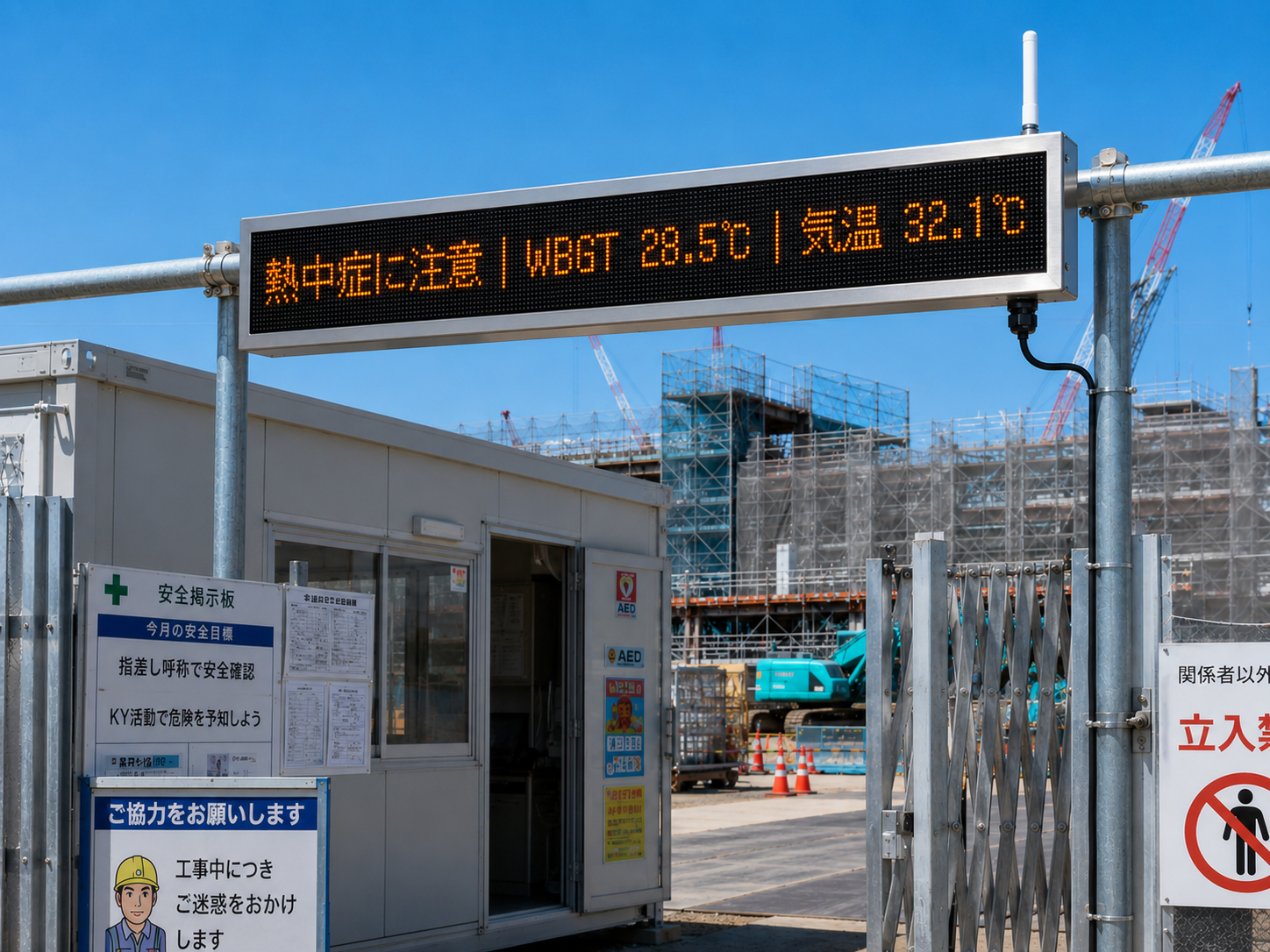 暑さ指数と熱中症注意情報の表示例